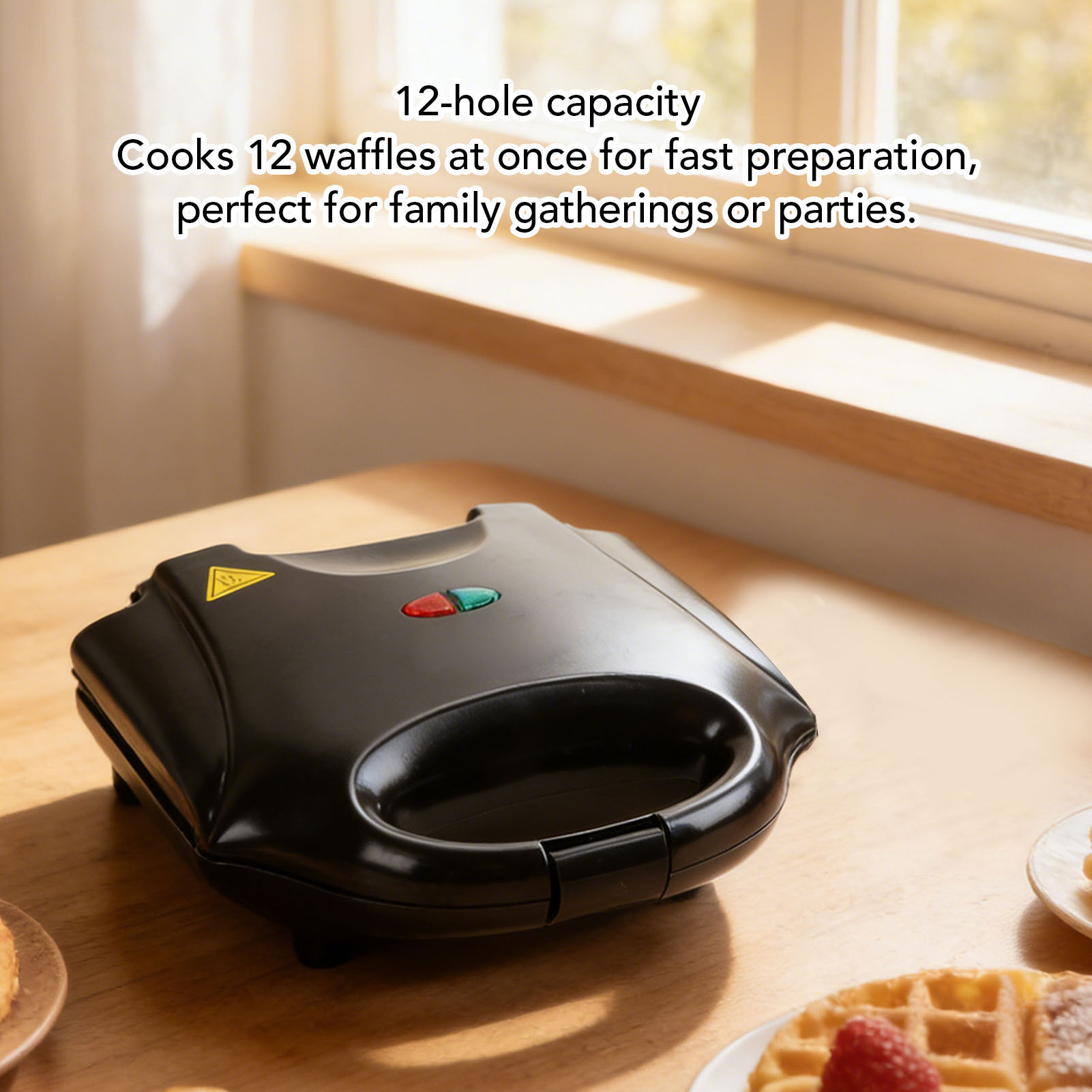 Walnut  Maker 750W 12 Capacity - Mini Waffle Maker Machine recension och pris