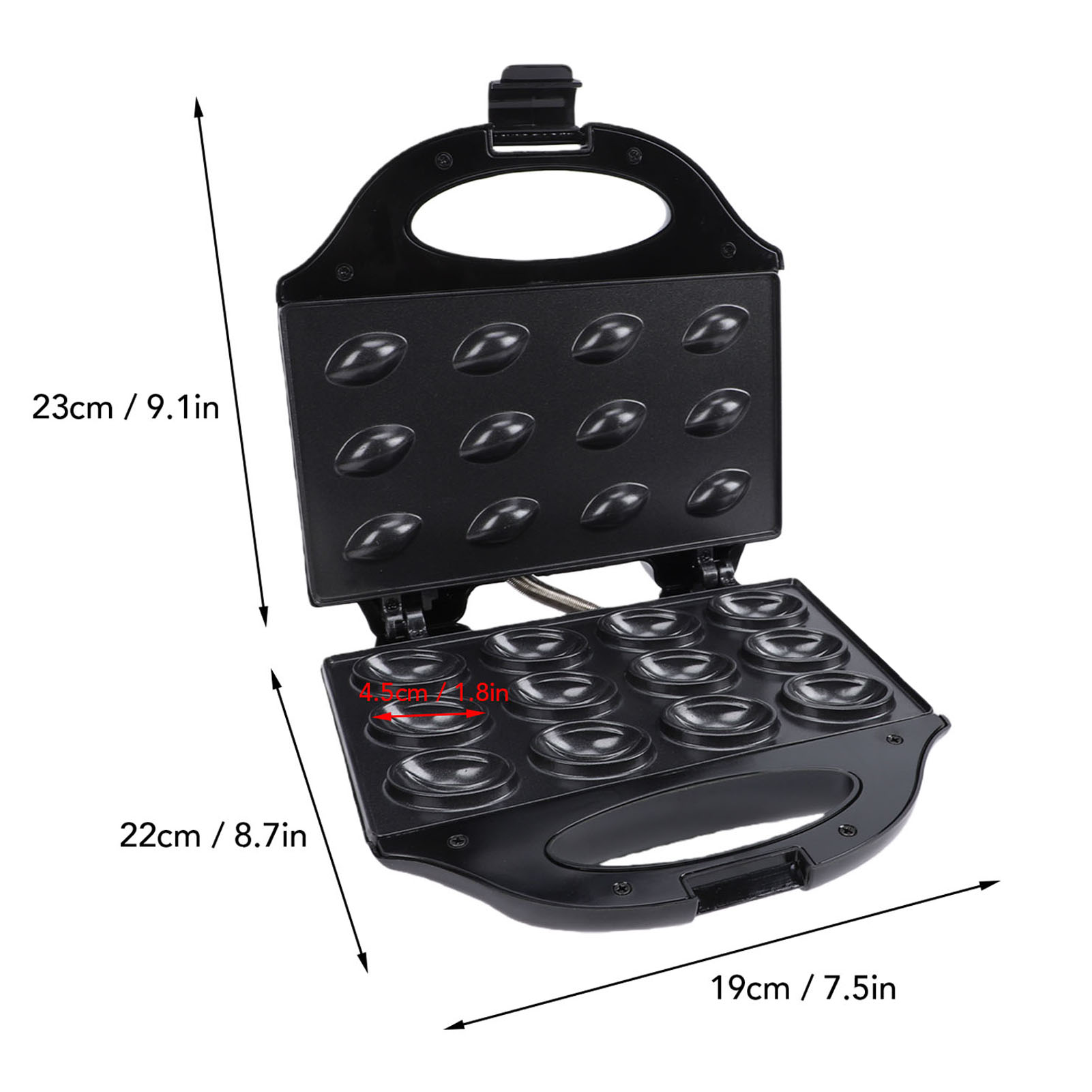 Walnut  Maker 750W 12 Capacity - Mini Waffle Maker Machine recension och pris