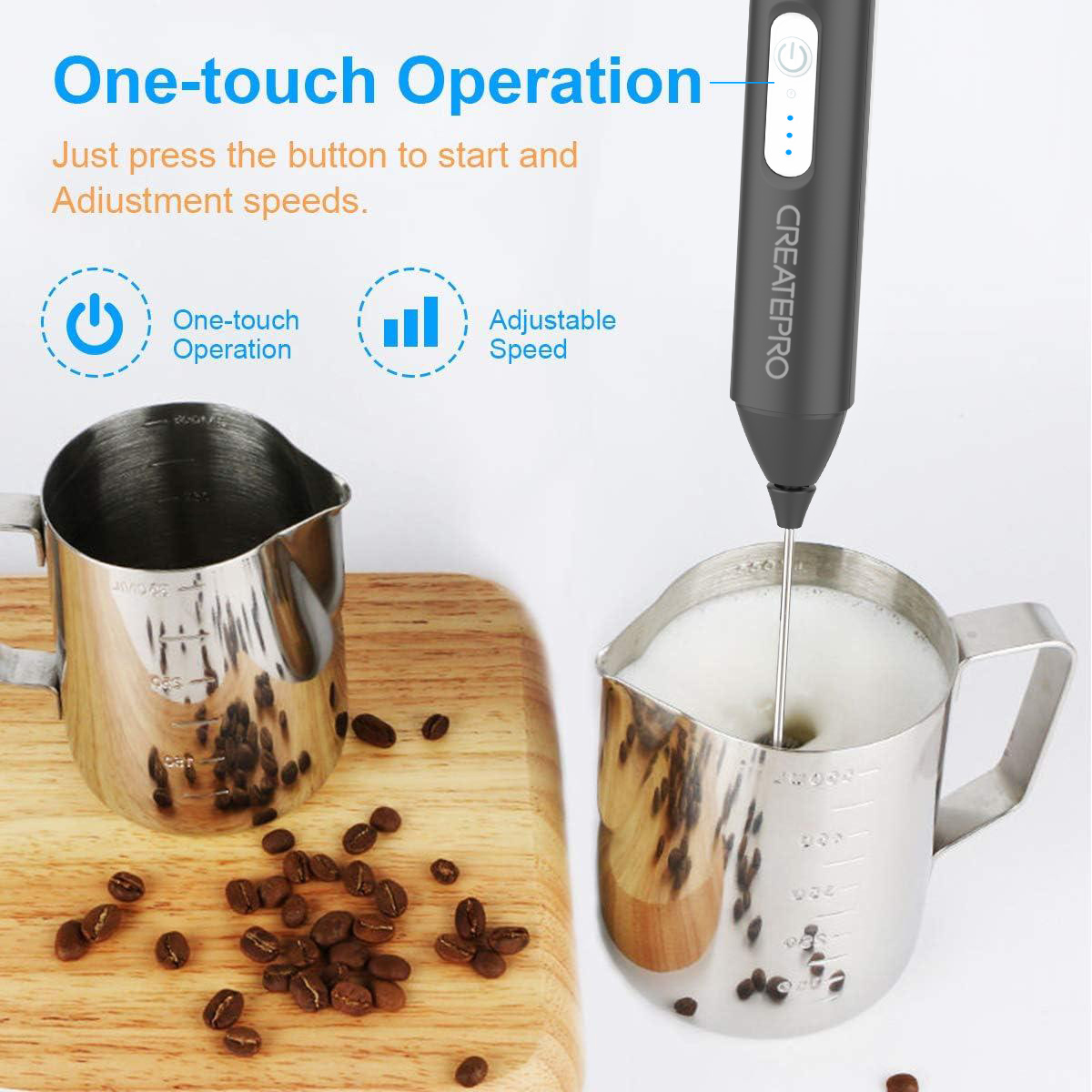 Rechargeable Milk Frother Auto - Electric Milk Frother Handheld recension och pris